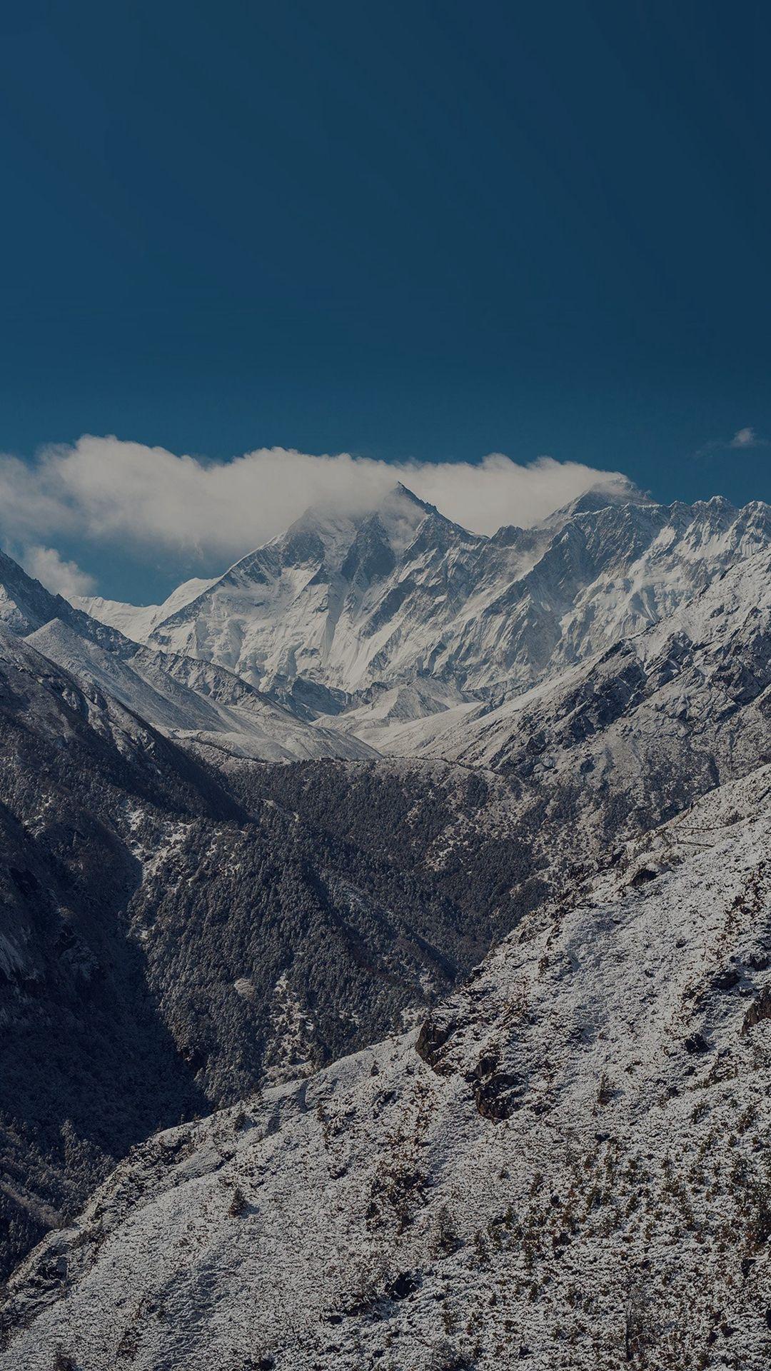 Winter Mountain Nature Snow Dark Alps iPhone 6 Wallpaper Download. iPhone Wallpaper, iPad wallpaper. Mountain wallpaper, Night sky wallpaper, Nature wallpaper