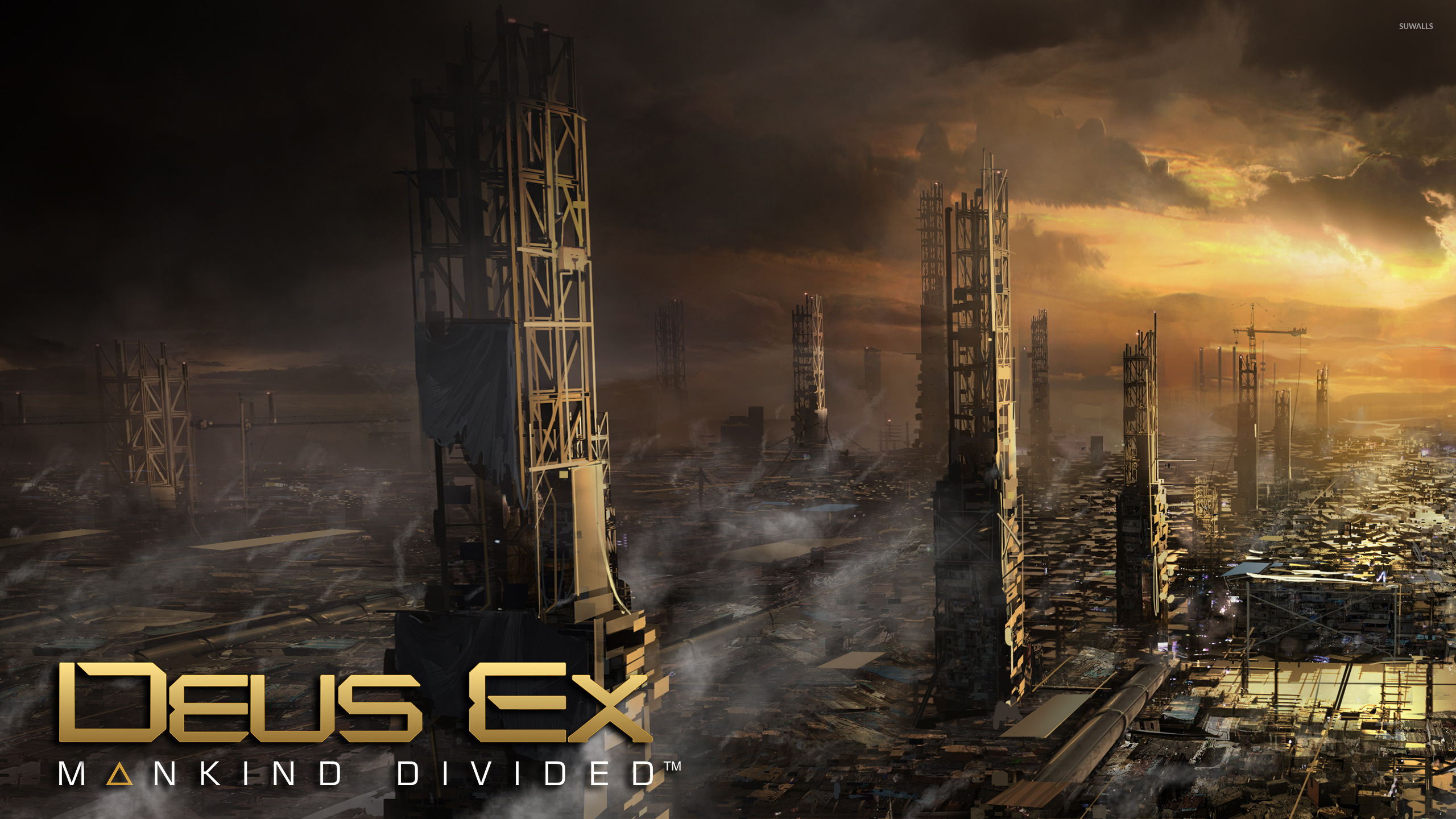 Golden sunset in Deus Ex: Mankind Divided wallpaper