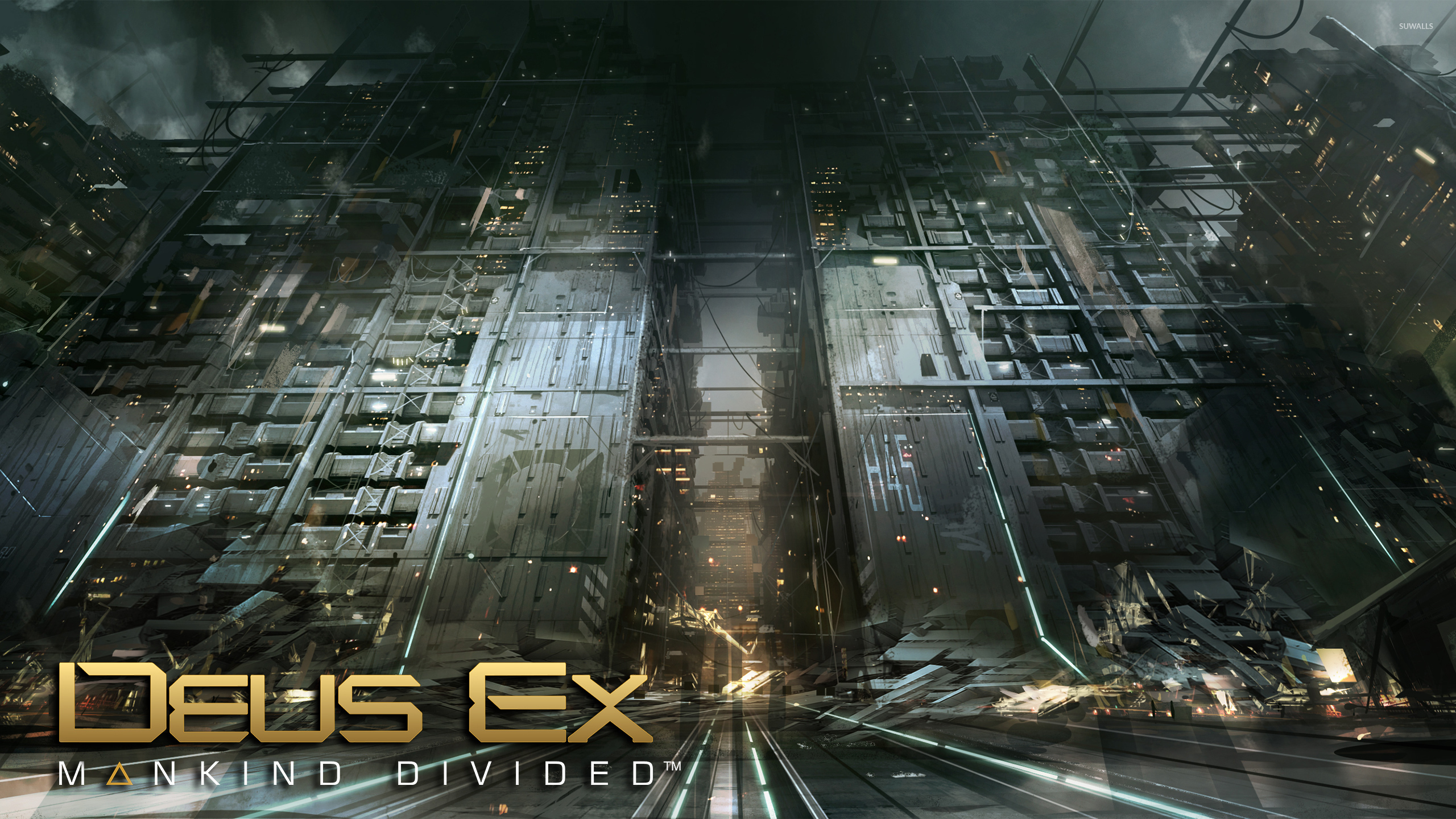 Destroyed buildings in Deus Ex: Mankind Divided wallpaper