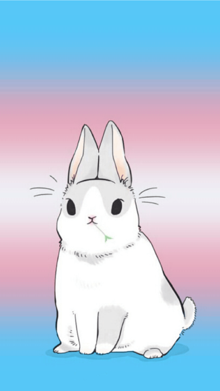 Trans + Bunny phone background for @flufflestiltskin