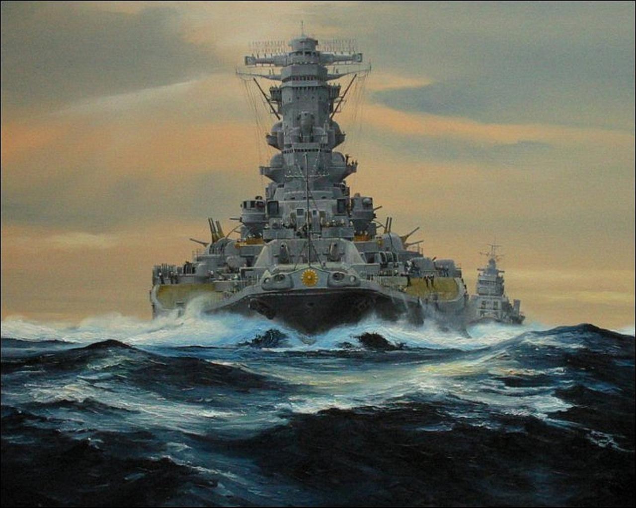 Battleship Yamato Wallpaper. Battleship, Navy art, Yamato battleship