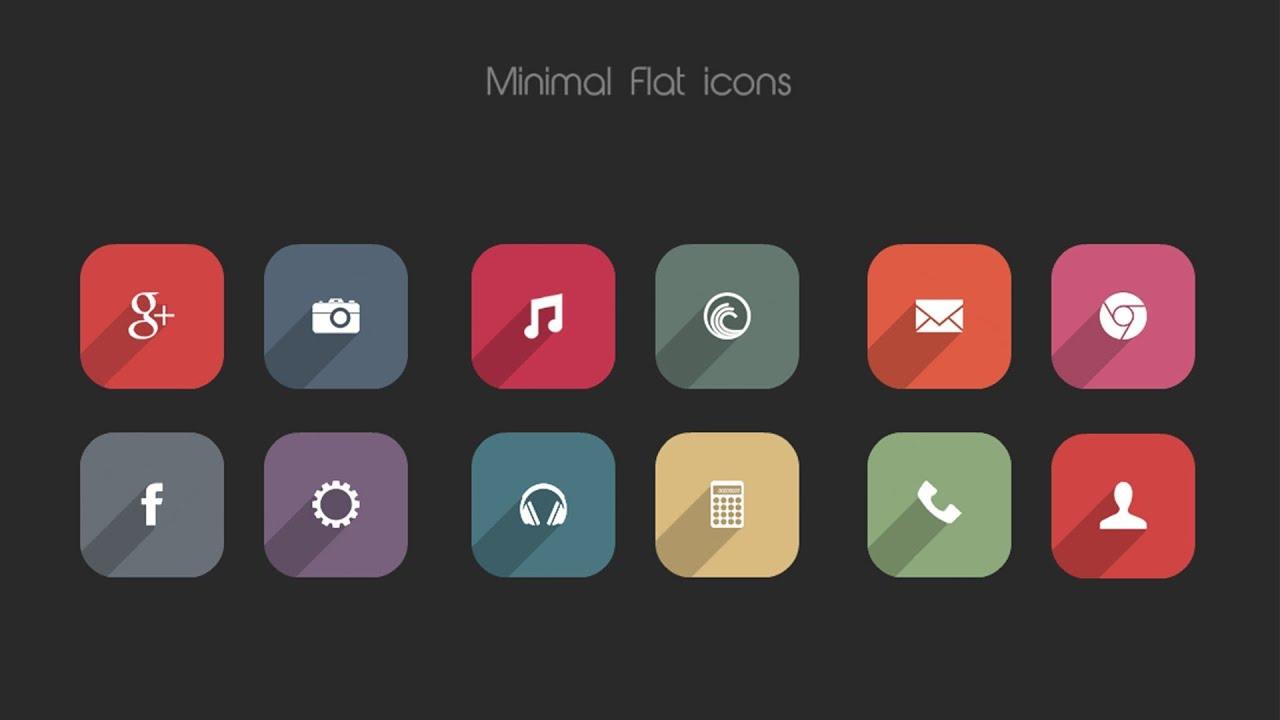 Minimal Flat Icon Pack for Android! HD Icon & 20 HD Wallpaper
