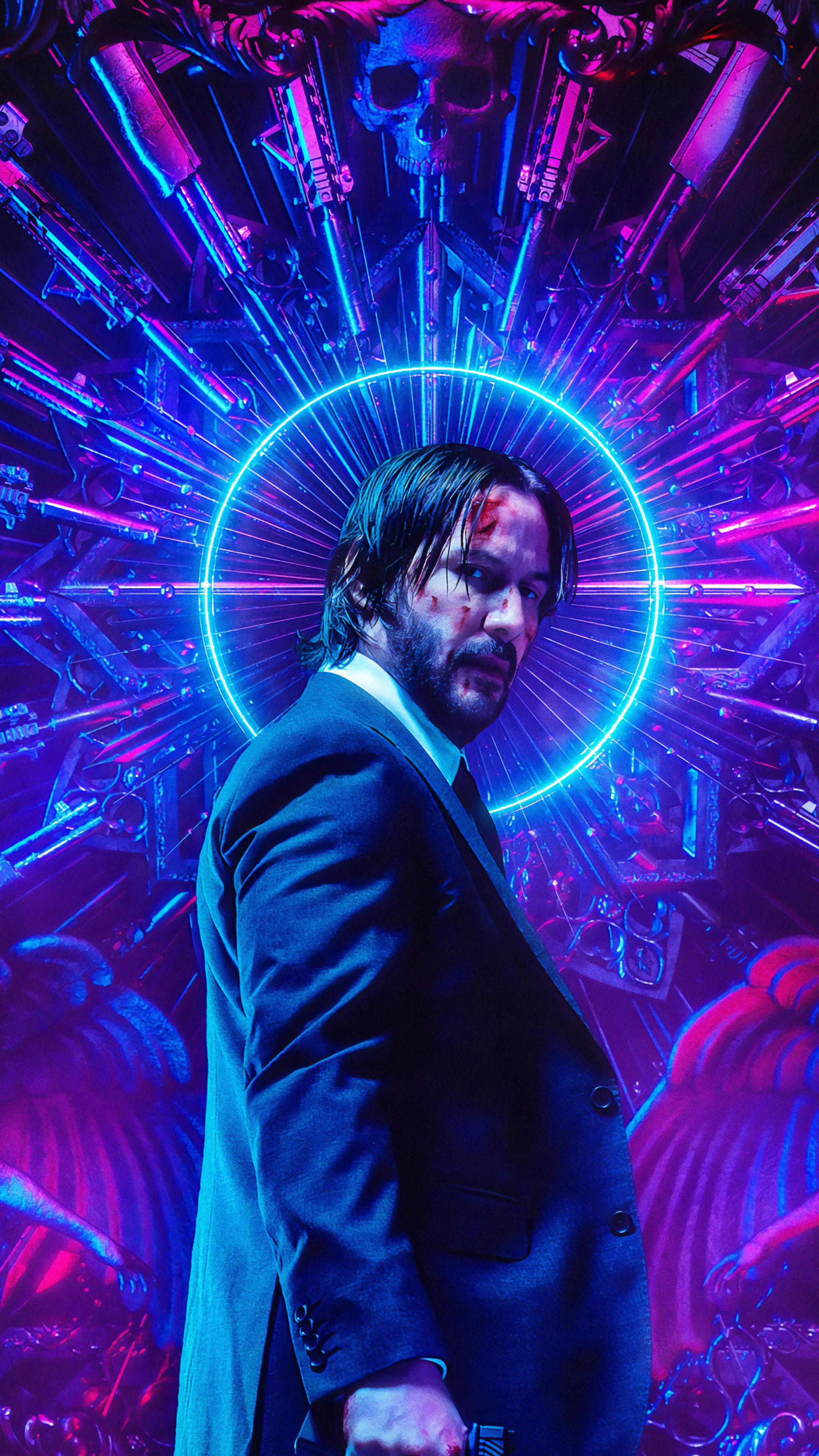 Download Keanu Reeves Neon John Wick Chapter 3 Parabellum Free Pure