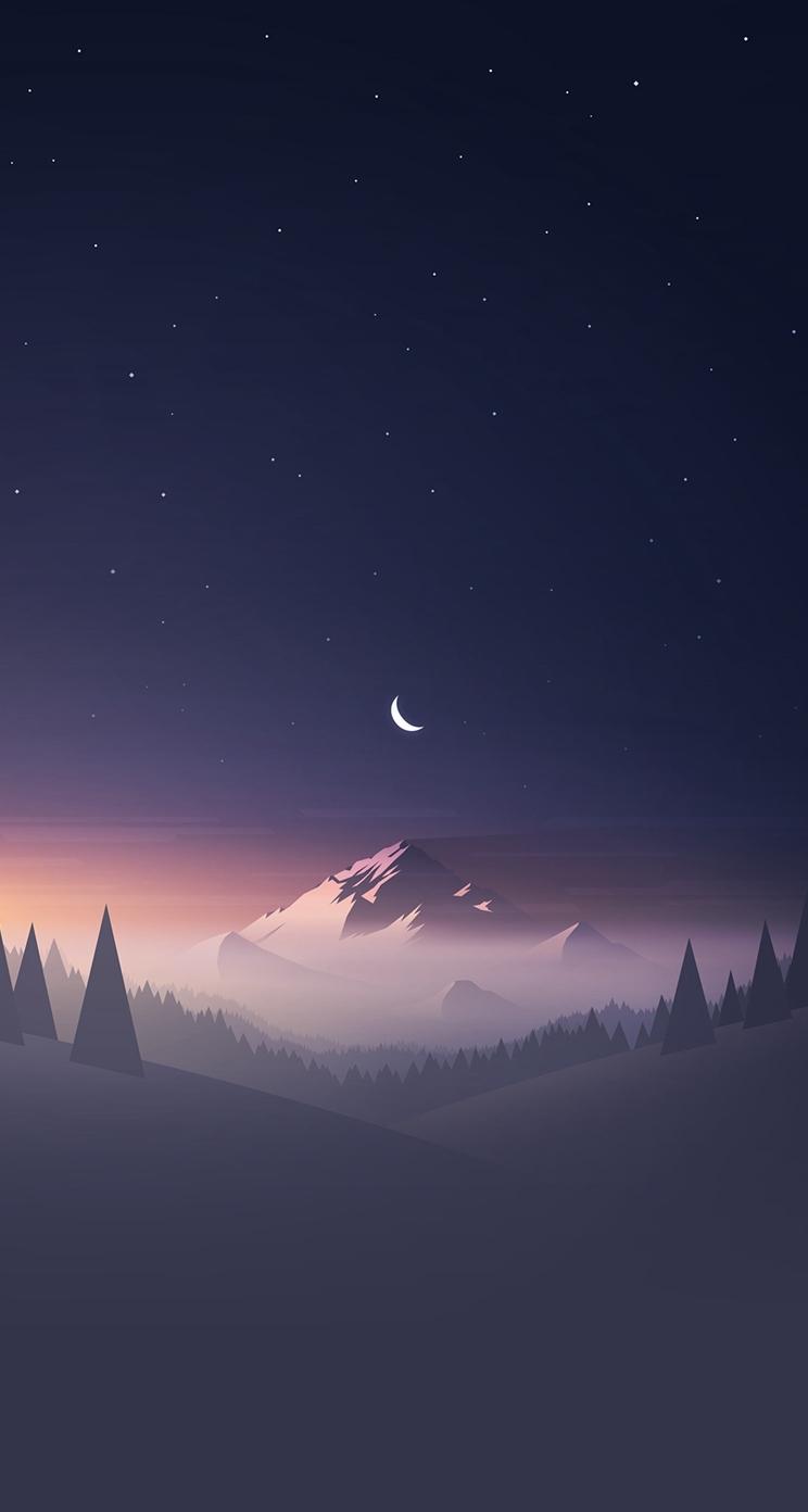 Mountain Stars Moon IPhone Wallpaper 3D iPhone Wallpaper