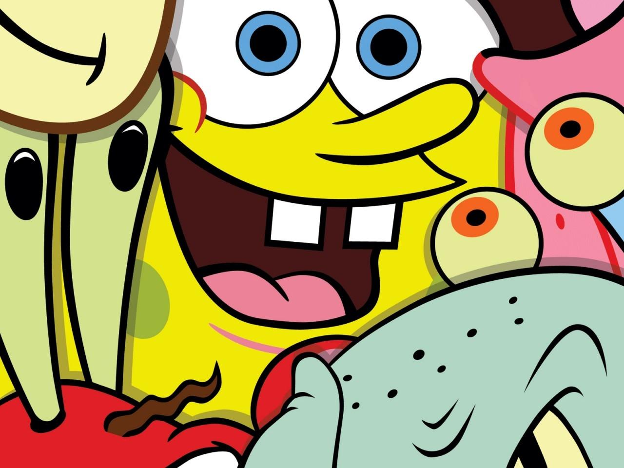Spongebob and Friends Closeup SquarePants Wallpaper