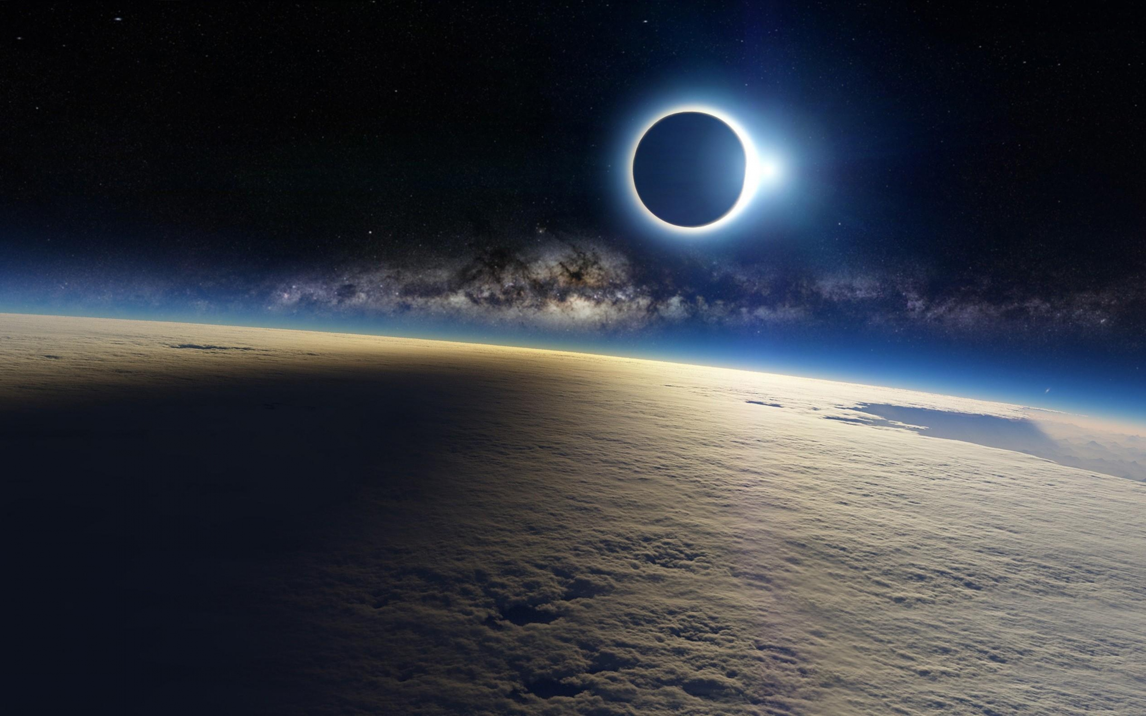 Solar Eclipse from space 3840x2400