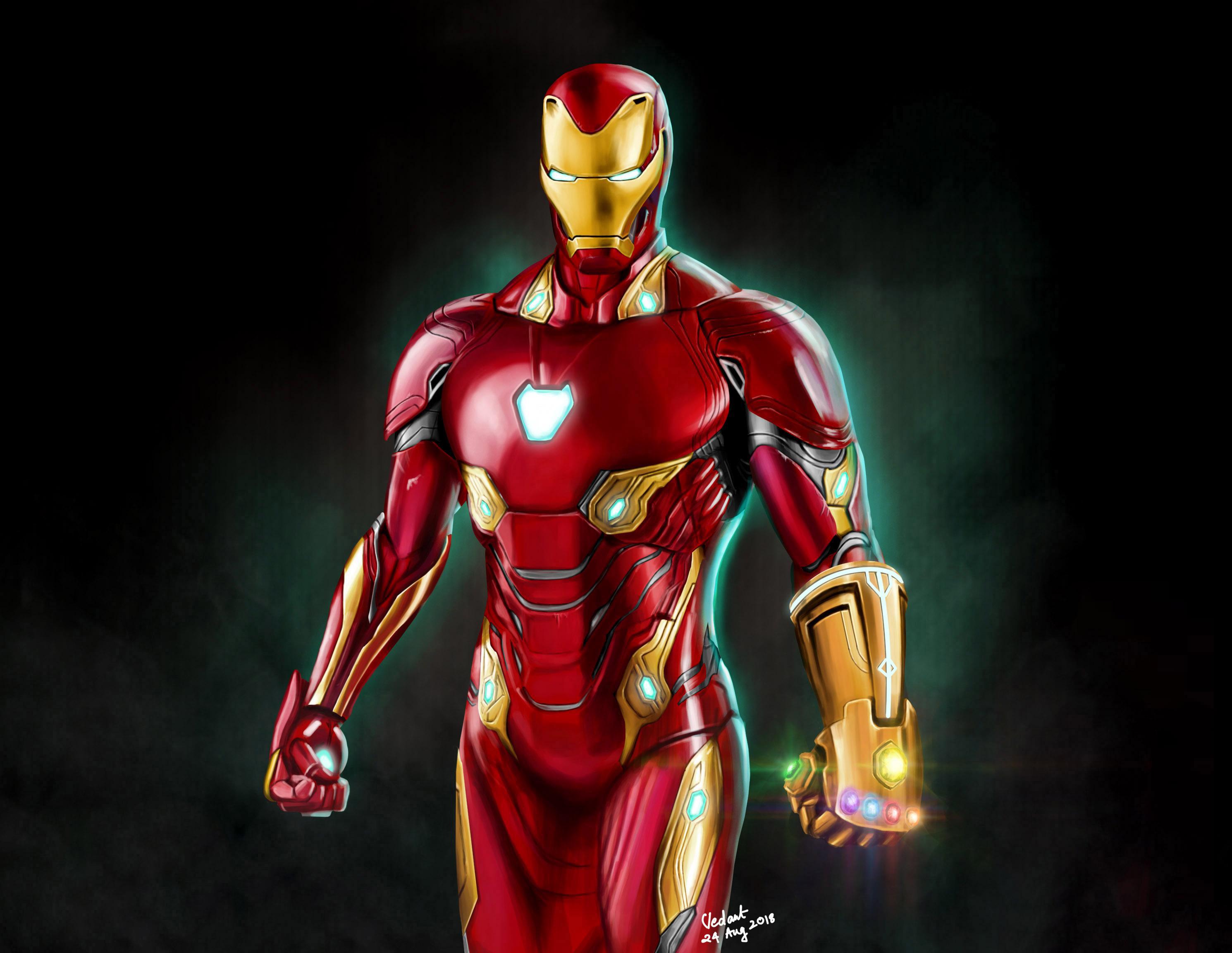 Iron Man Infinity Gauntlet Artwork, HD Superheroes, 4k Wallpaper