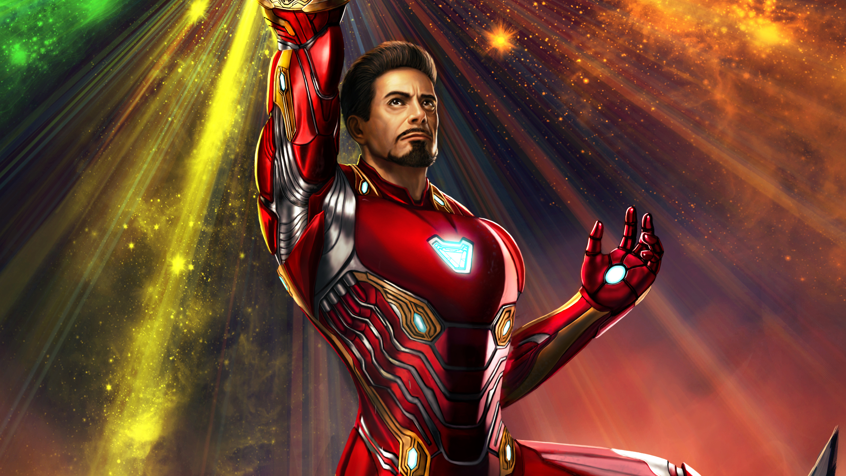Iron Man Wielding Infinity Gauntlet, HD Superheroes, 4k Wallpaper