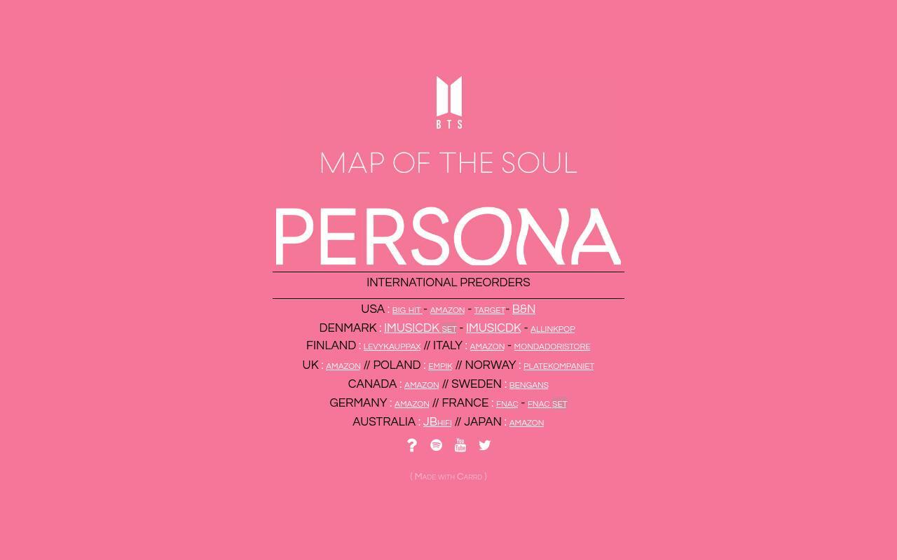 BTS 'MAP OF THE SOUL: PERSONA'