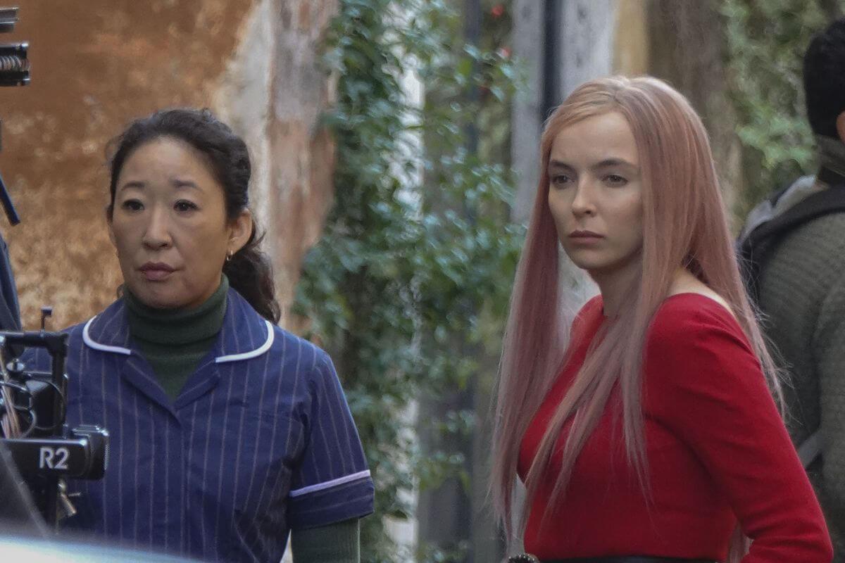 Jodie Comer and Sandra Oh on the Set of Killing Eve, Second Season