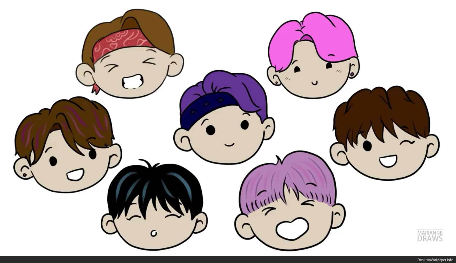  BTS  Cartoon  Wallpapers Wallpaper Cave