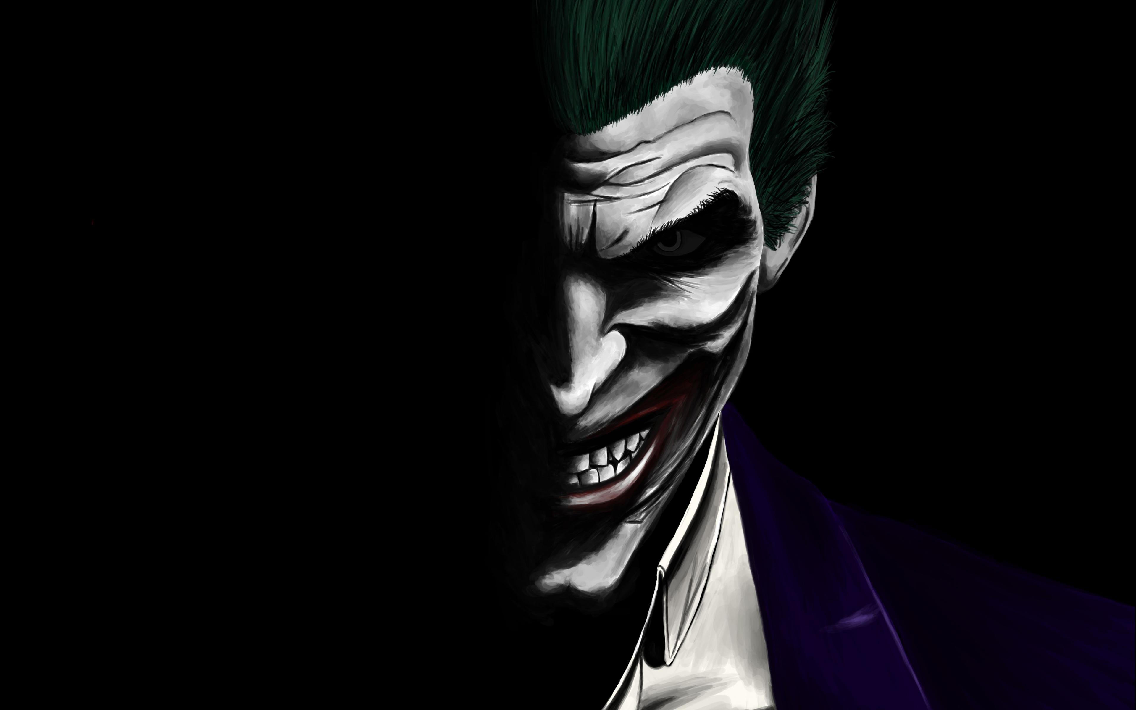 Download 3840x2400 wallpaper joker, dark, dc comics, villain