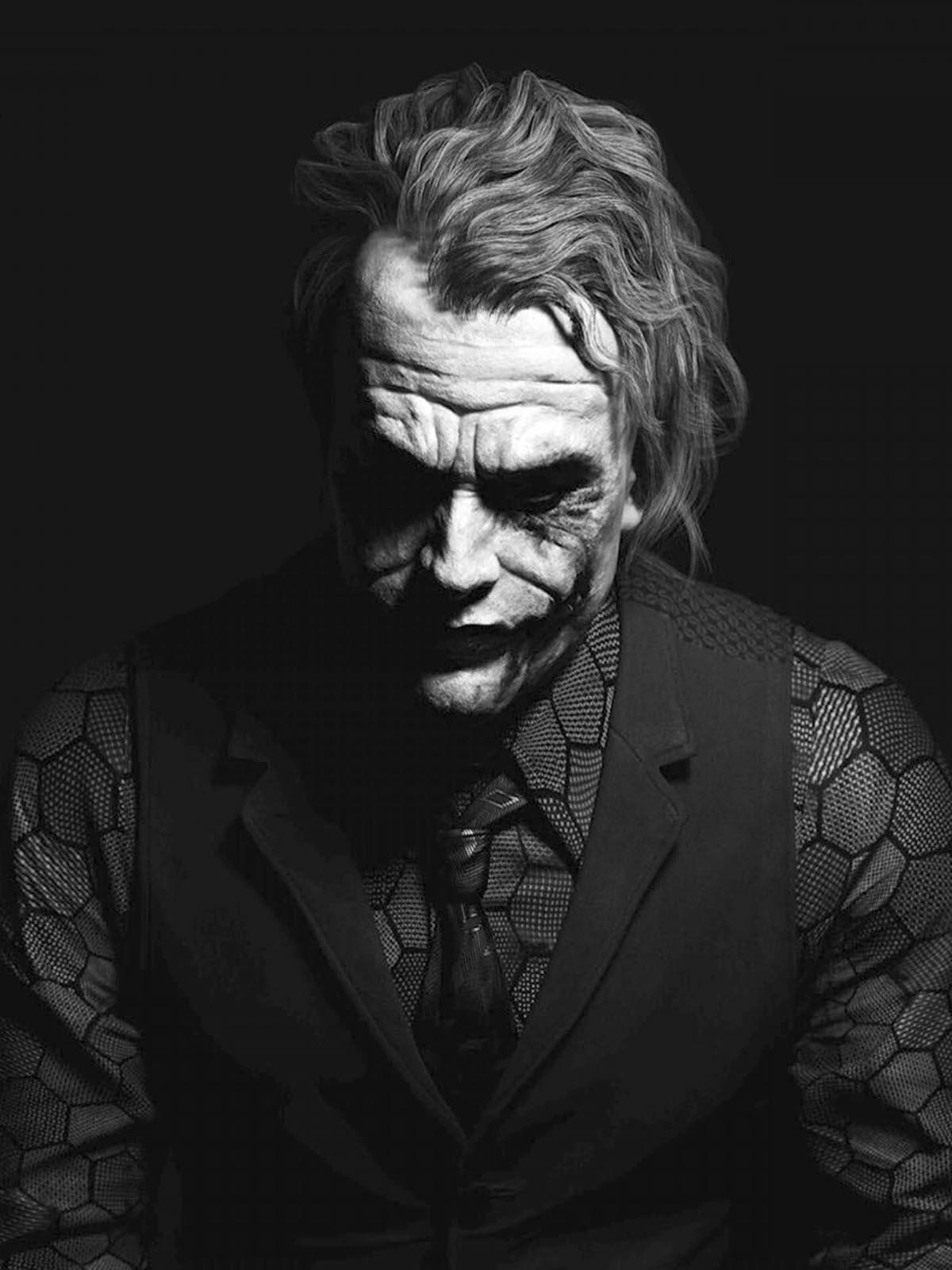 The Joker Black And White Free 4K Ultra HD Mobile Wallpaper