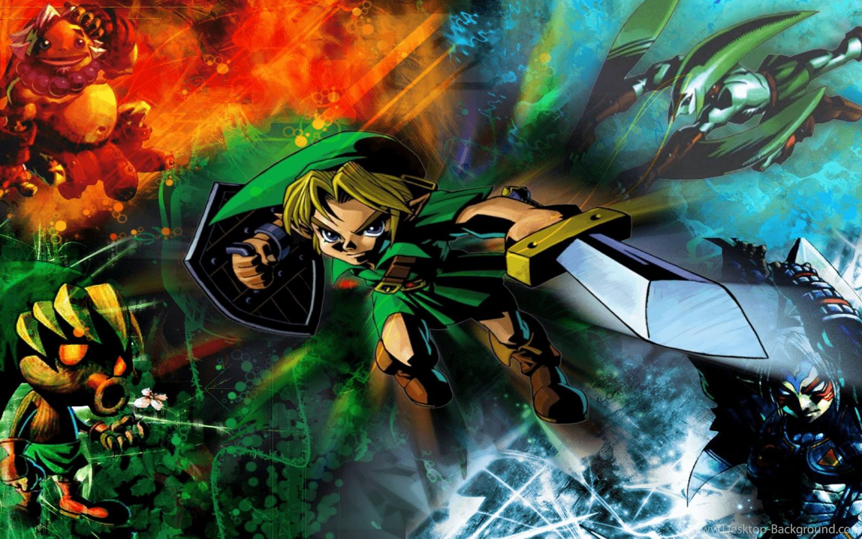 Download Zelda Colorful Link Fierce Deity Link Deku Goron Zora.