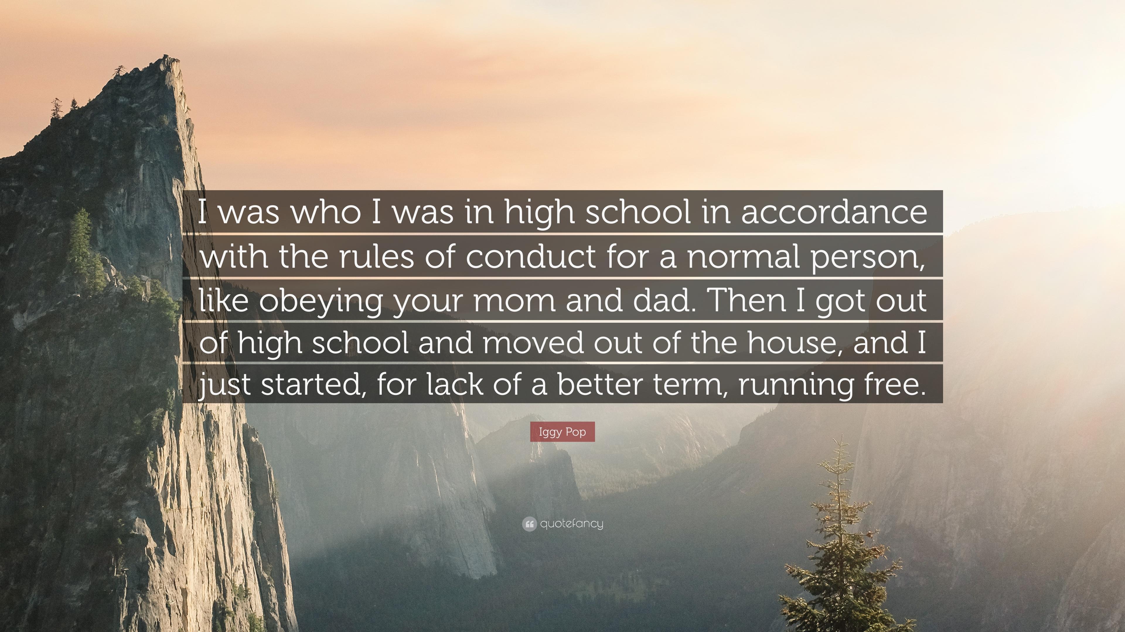Iggy Pop Quote: “I was who I was in high school in accordance