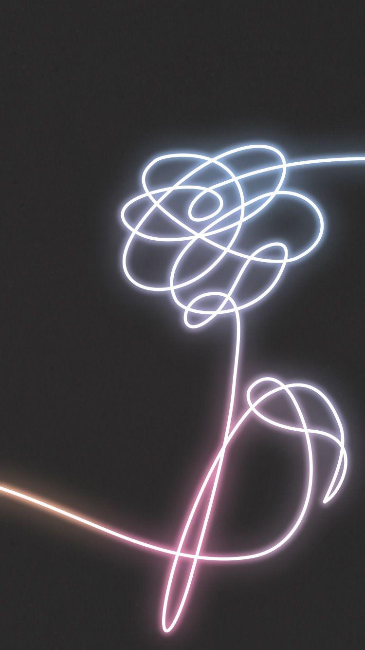 BTS Neon Flower Love Yourself kpop wallpaper lockscreen. KPop