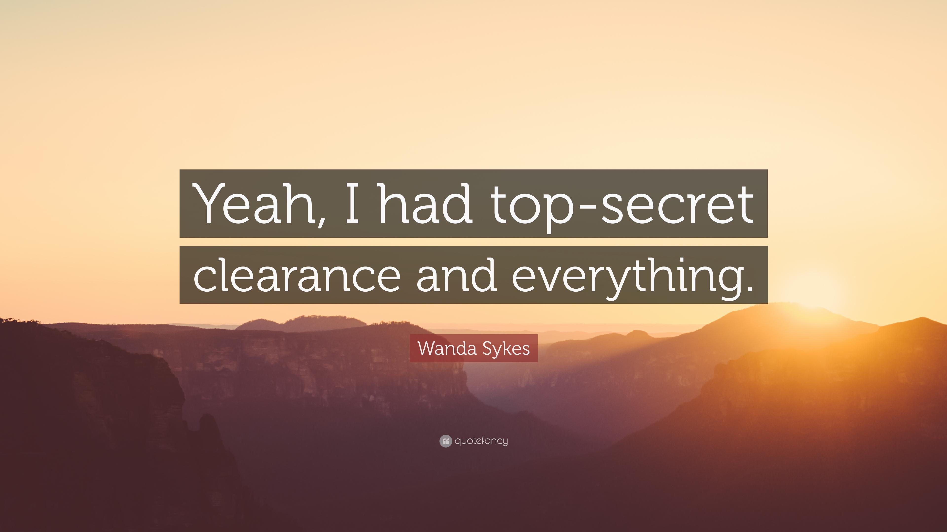Wanda Sykes Quote: “Yeah, I Had Top Secret Clearance And Everything