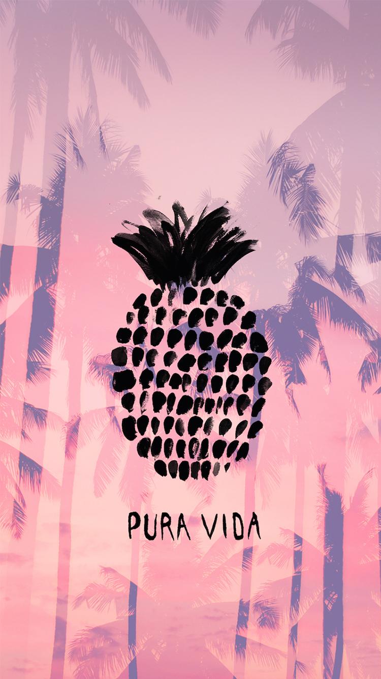Pura Vida Summer Pineapple iPhone 6 Wallpaper HD Download