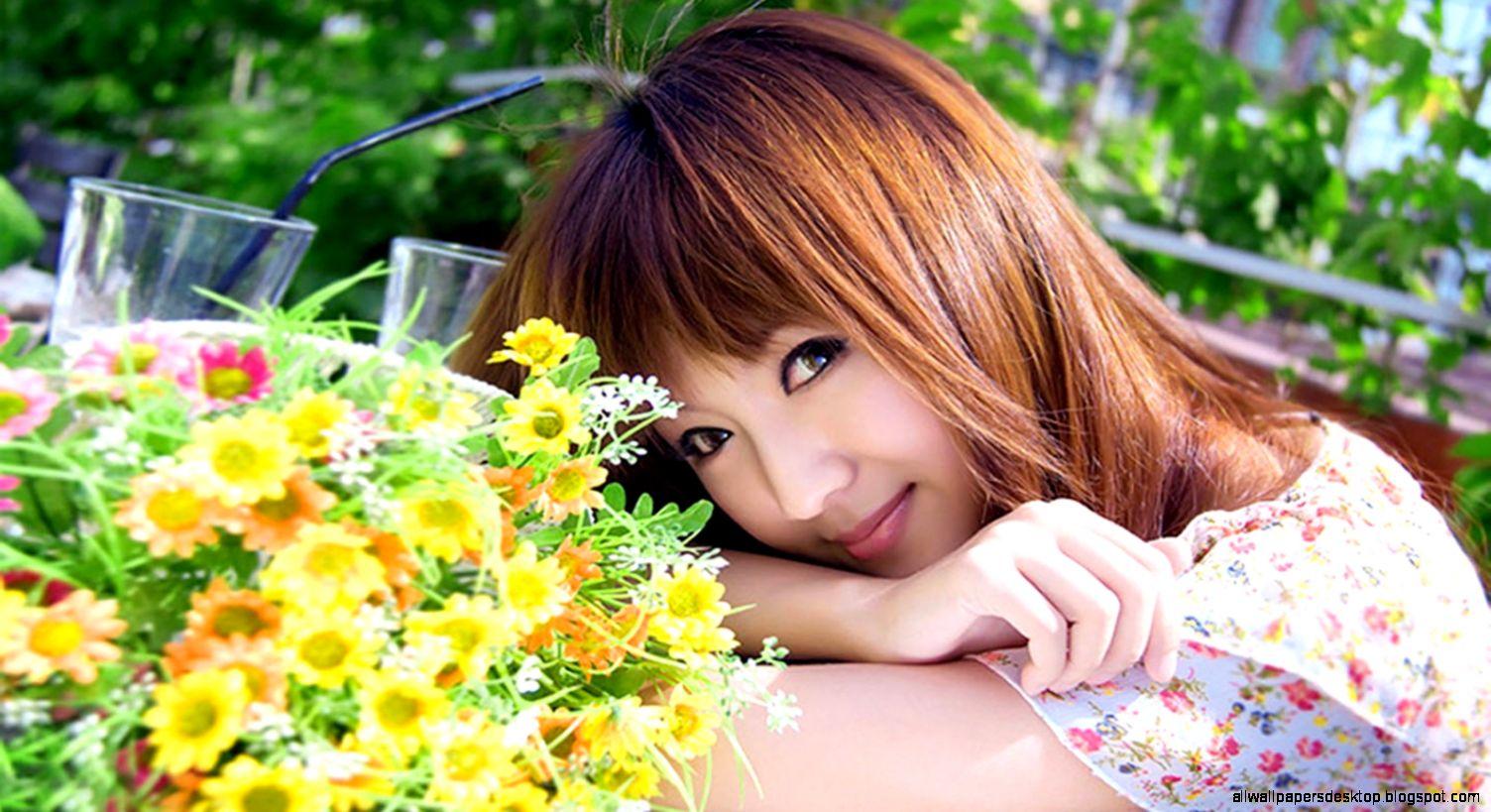 Girl Flowers Photo HD Wallpaper. All Wallpaper Desktop