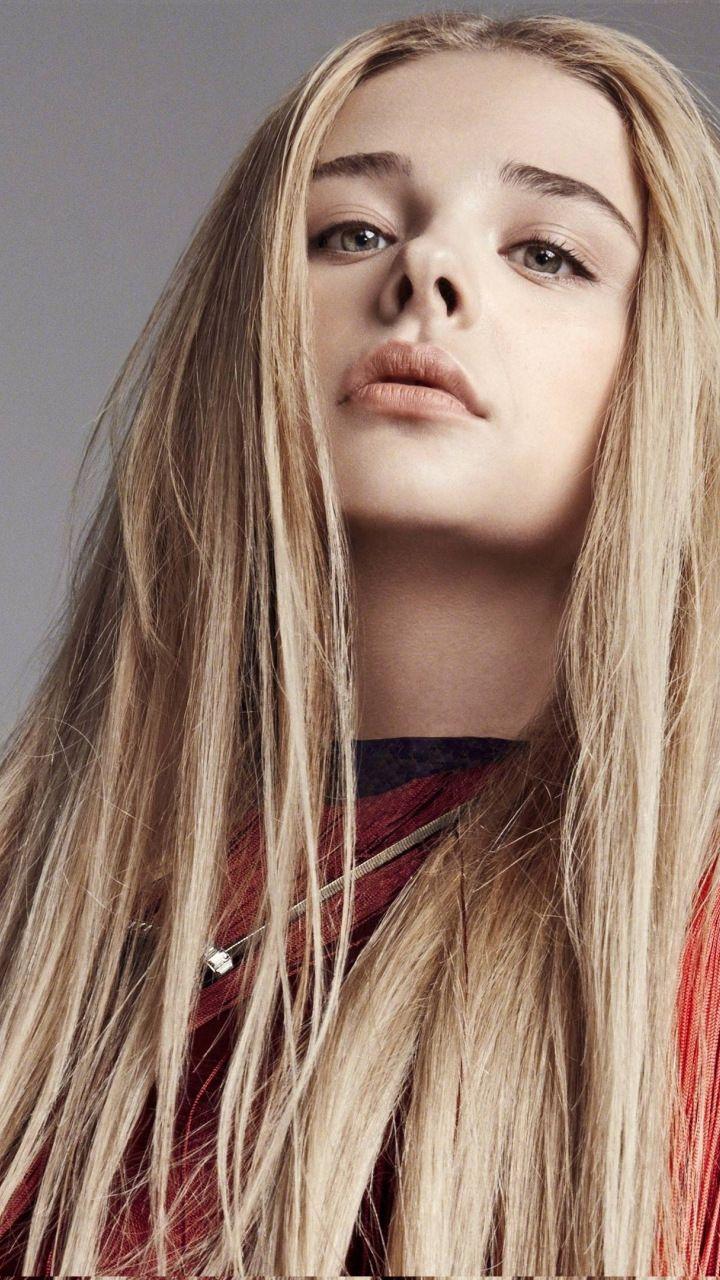 Chloe Grace Moretz, long hair, blonde, 720x1280 wallpaper
