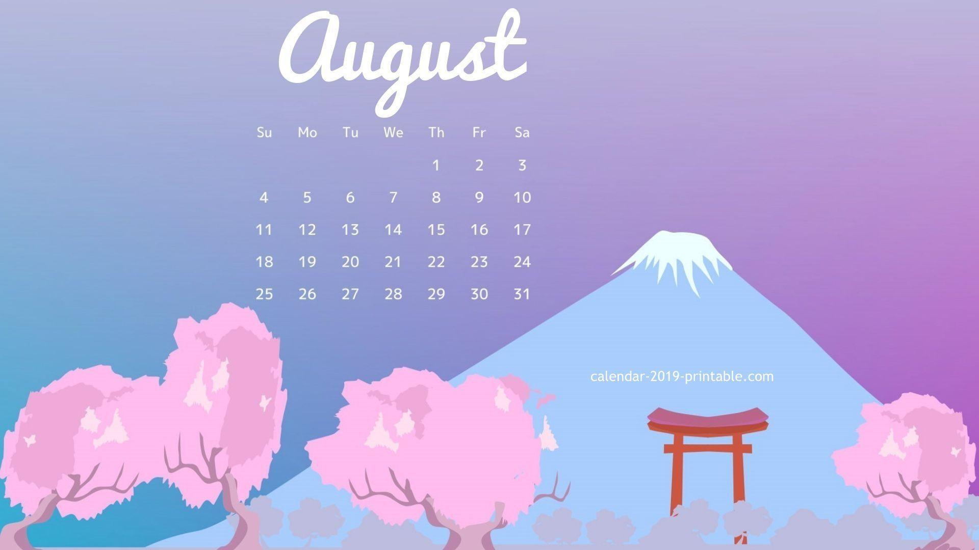 august 2019 calendar desktop wallpaper calendar 2019