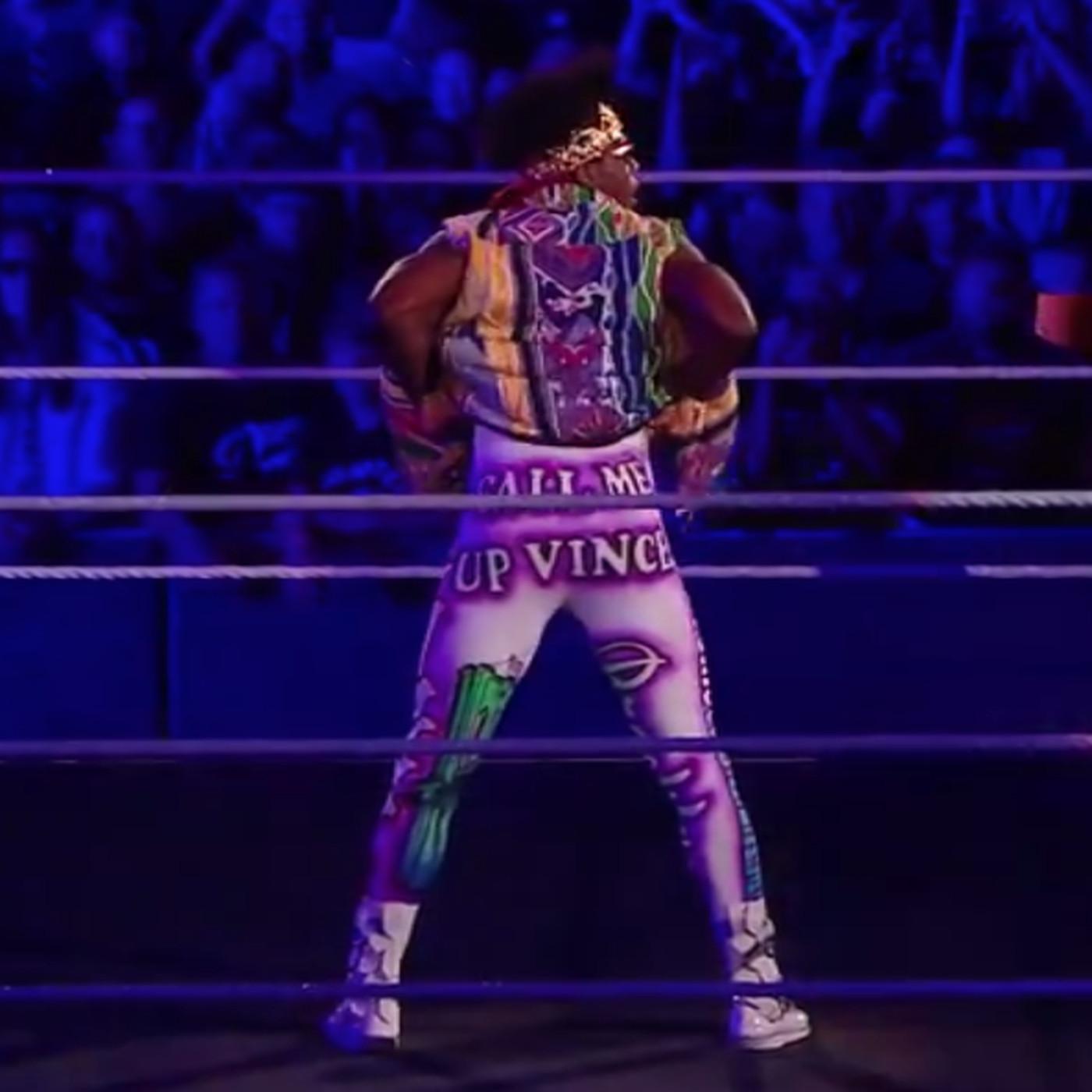 Velveteen Dream has 'Call me up, Vince' on the ass of his tights