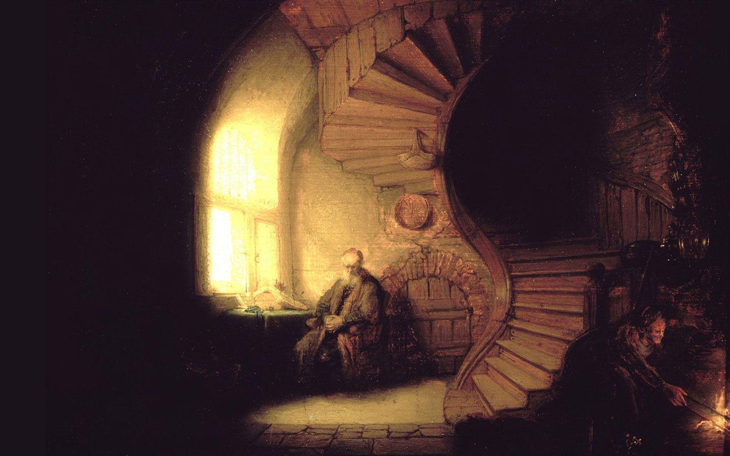 Rembrandt Philosopher in Meditation Wallpaper Download. Meditation
