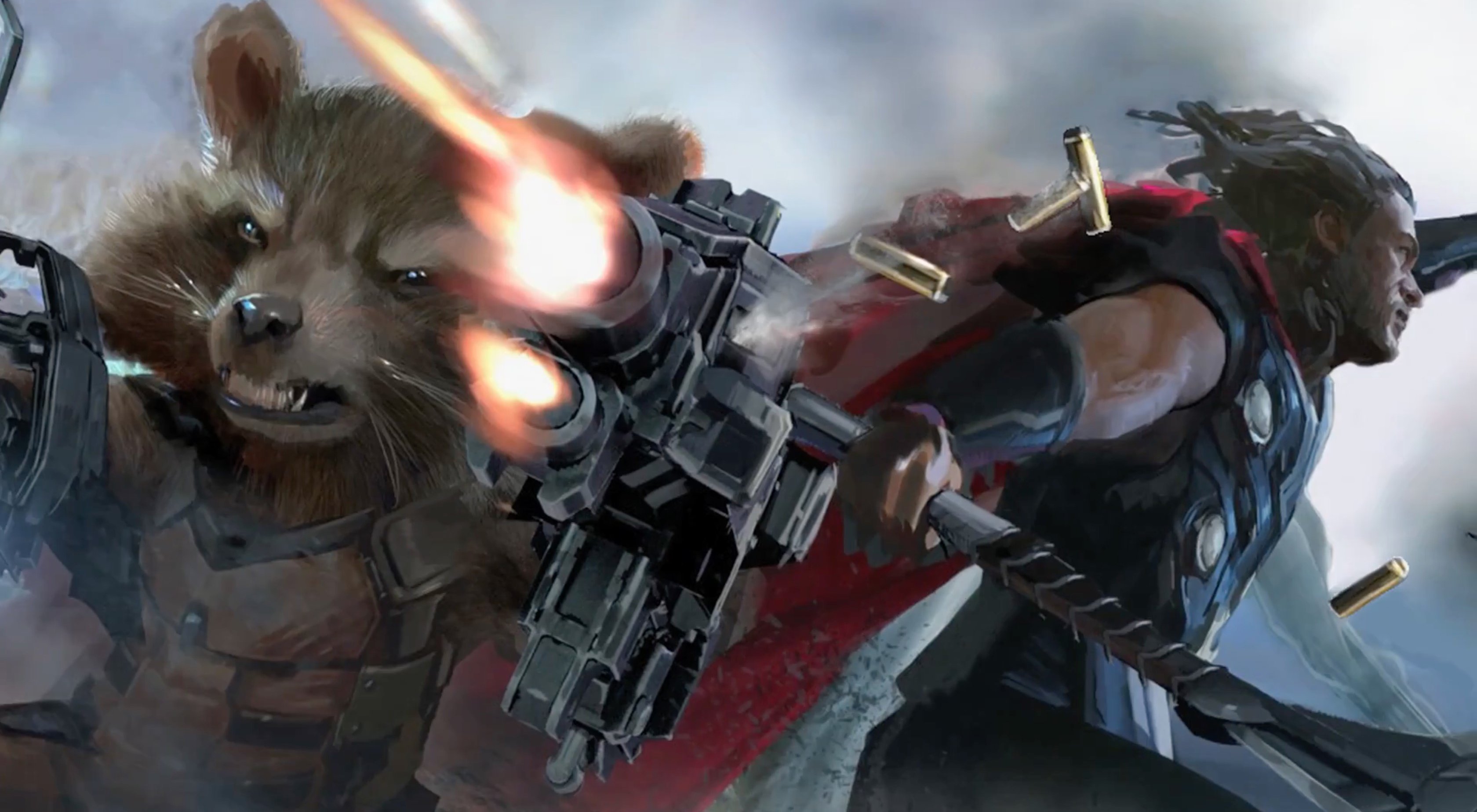 Rocket Raccoon And Thor In Avengers Infinity War Artwork