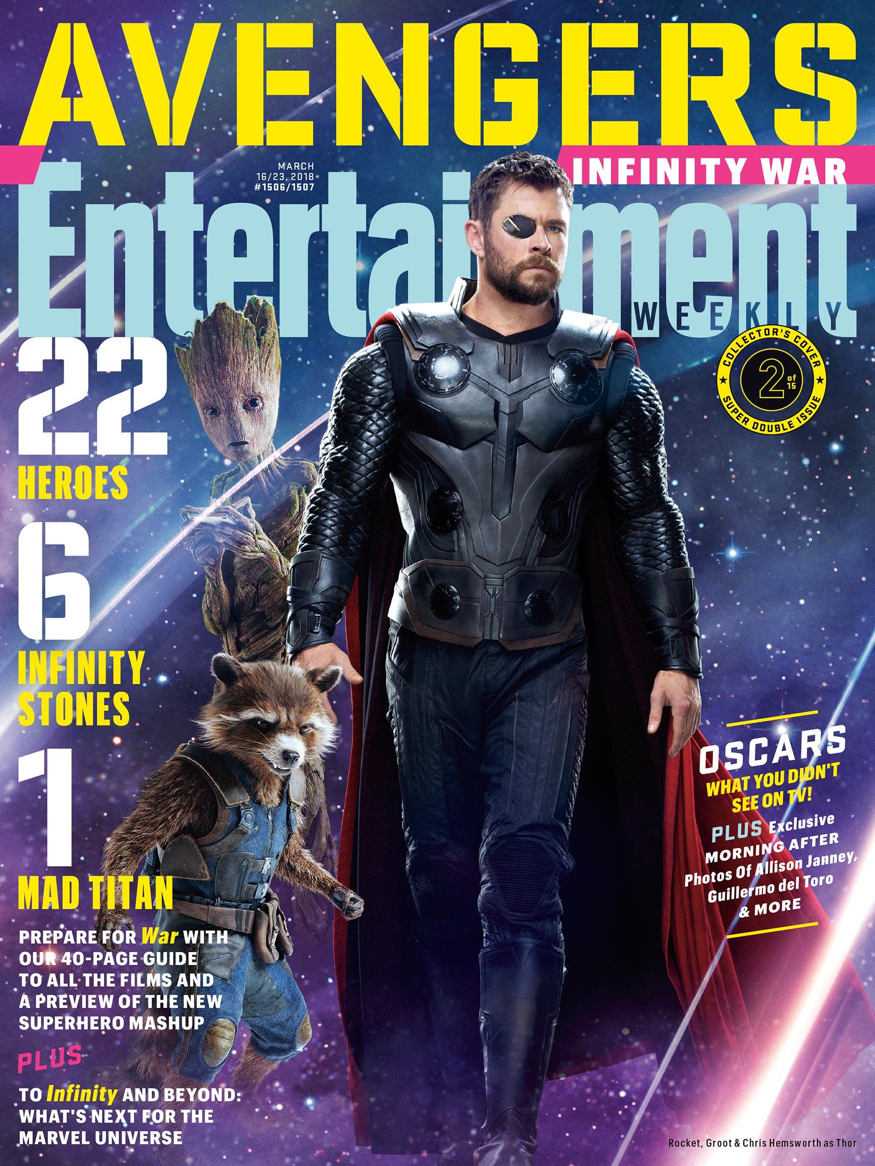 Avengers: Infinity War, Rocket and Thor Entertainment Weekly