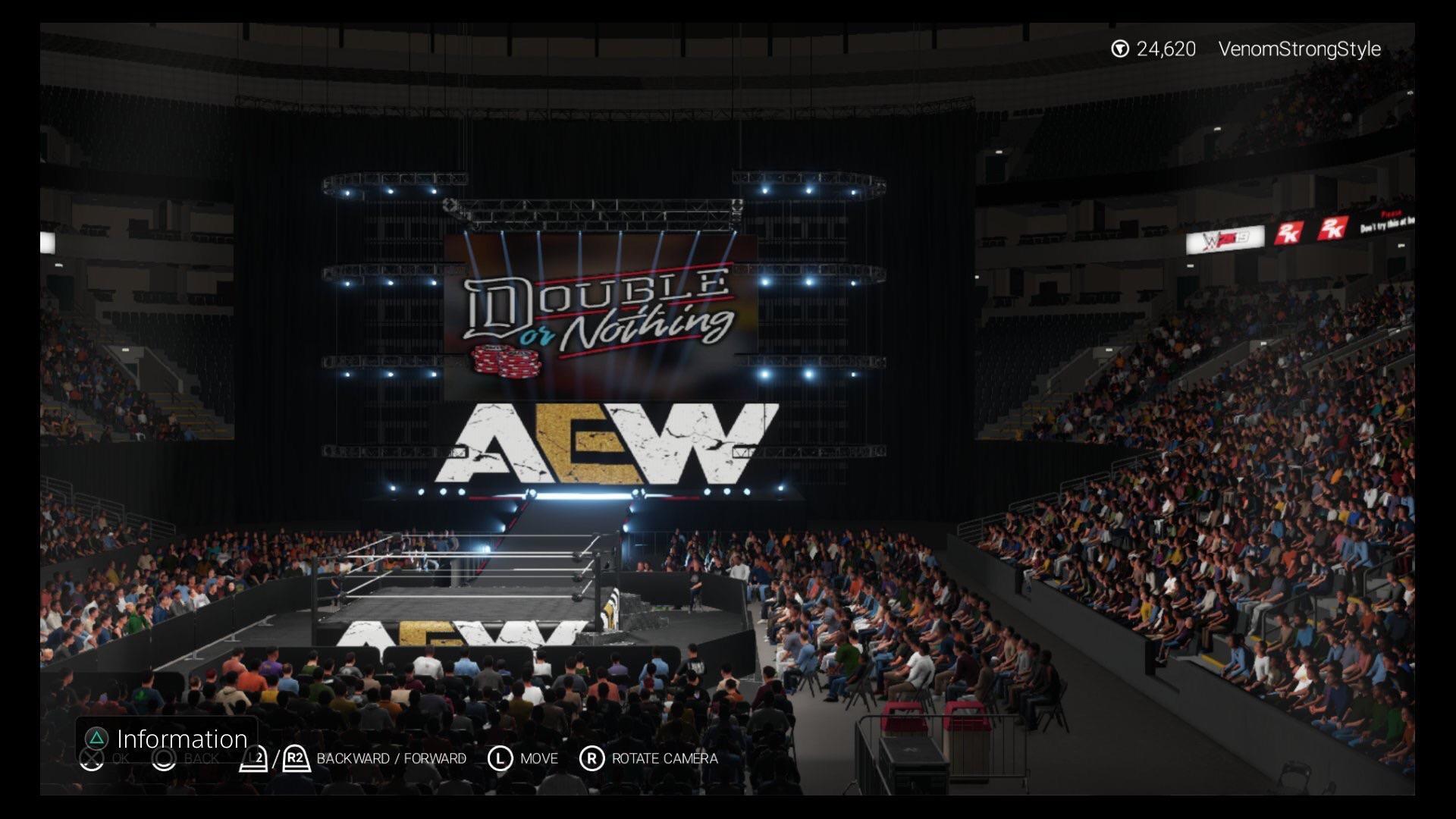 Custom AEW Double Or Nothing Arena up now on PS4 Community Creations