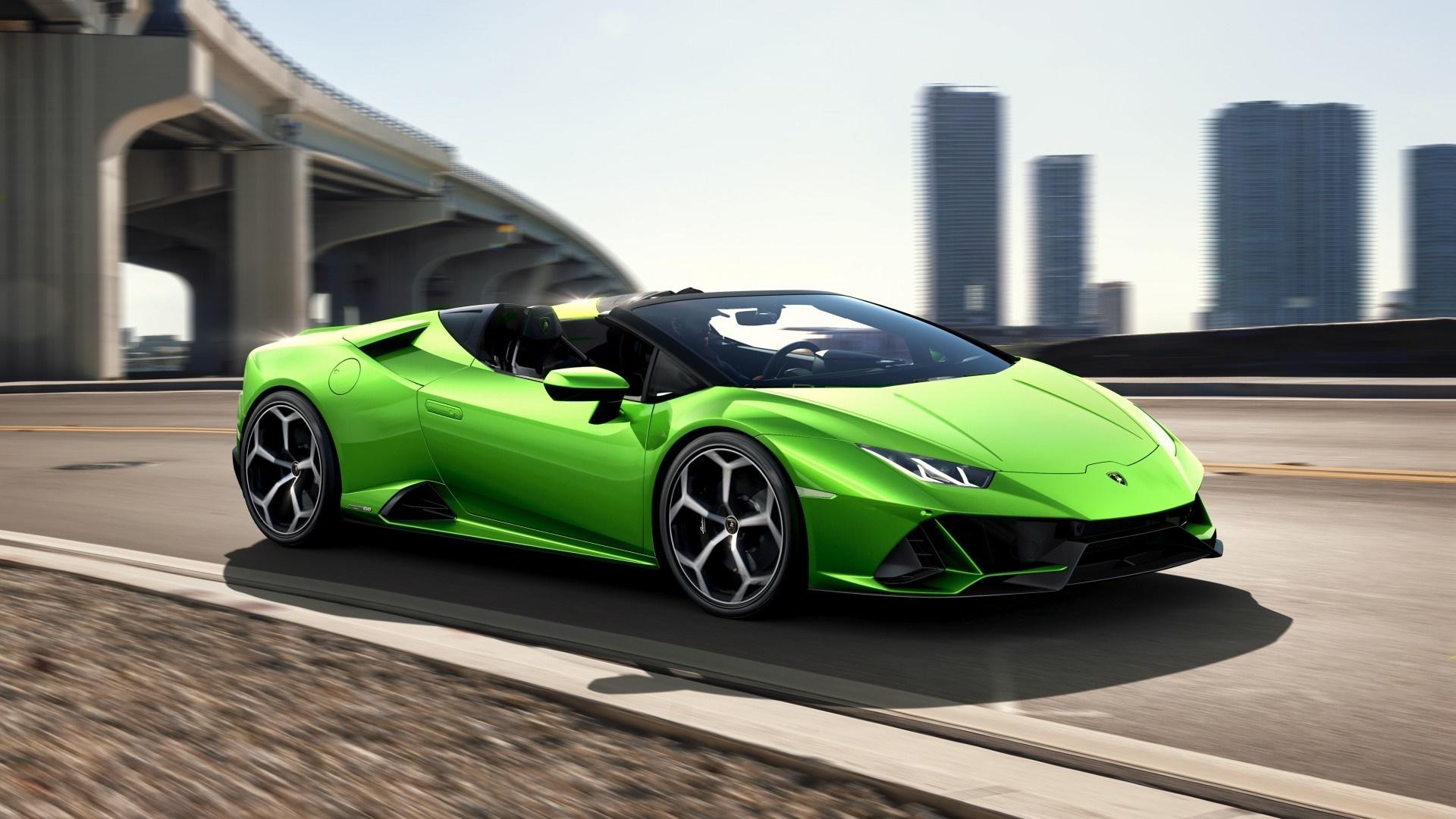 Green Lamborghini Huracán Evo Spyder HD Wallpaper. Wallpaper Studio