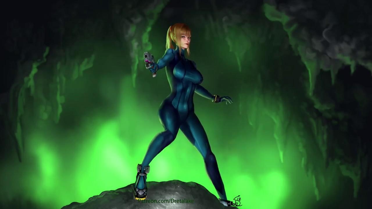 Animated wallpaper Metroid fan art samus aran transform