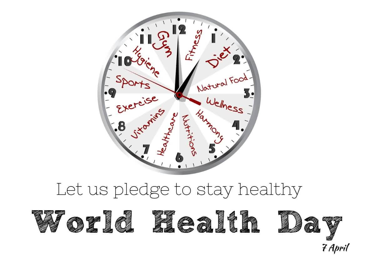 Happy World Health Day Pledge Stay Healthy HD Wallpaper