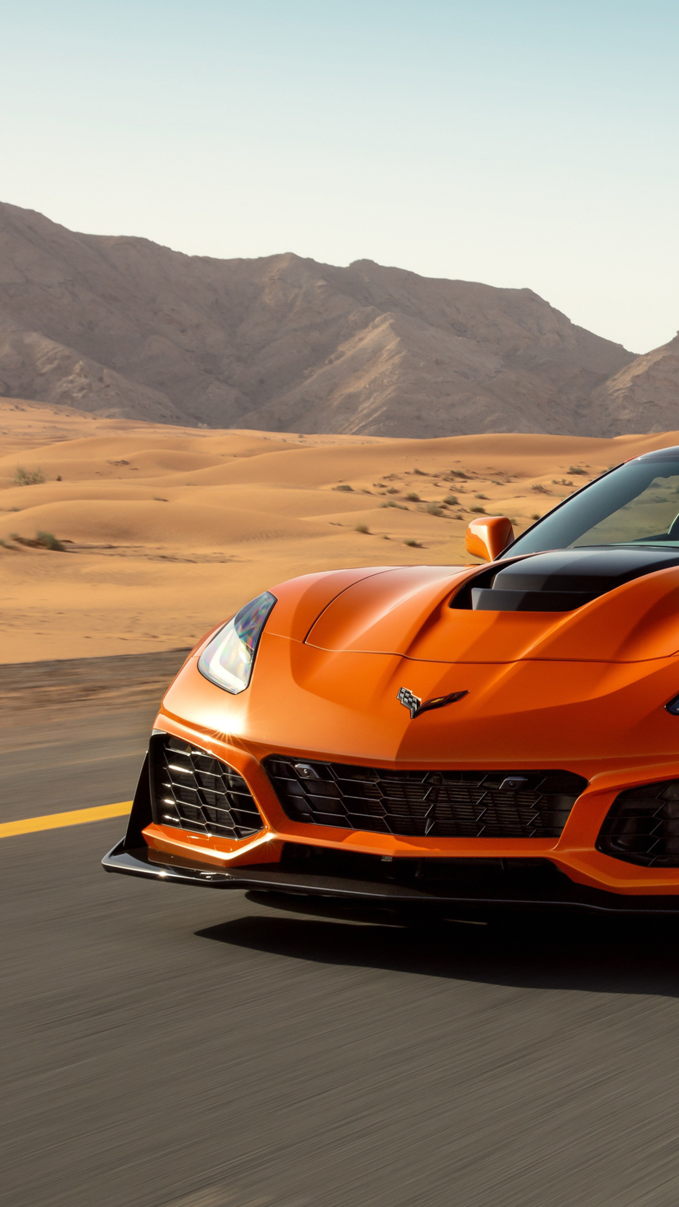 Chevrolet Corvette ZR1 2019 Front View Sony Xperia X, XZ, Z5