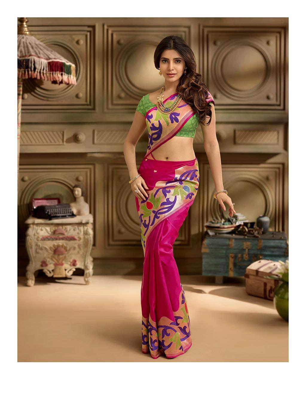 Samantha at Majili Success Meet. kilos. Samantha in saree