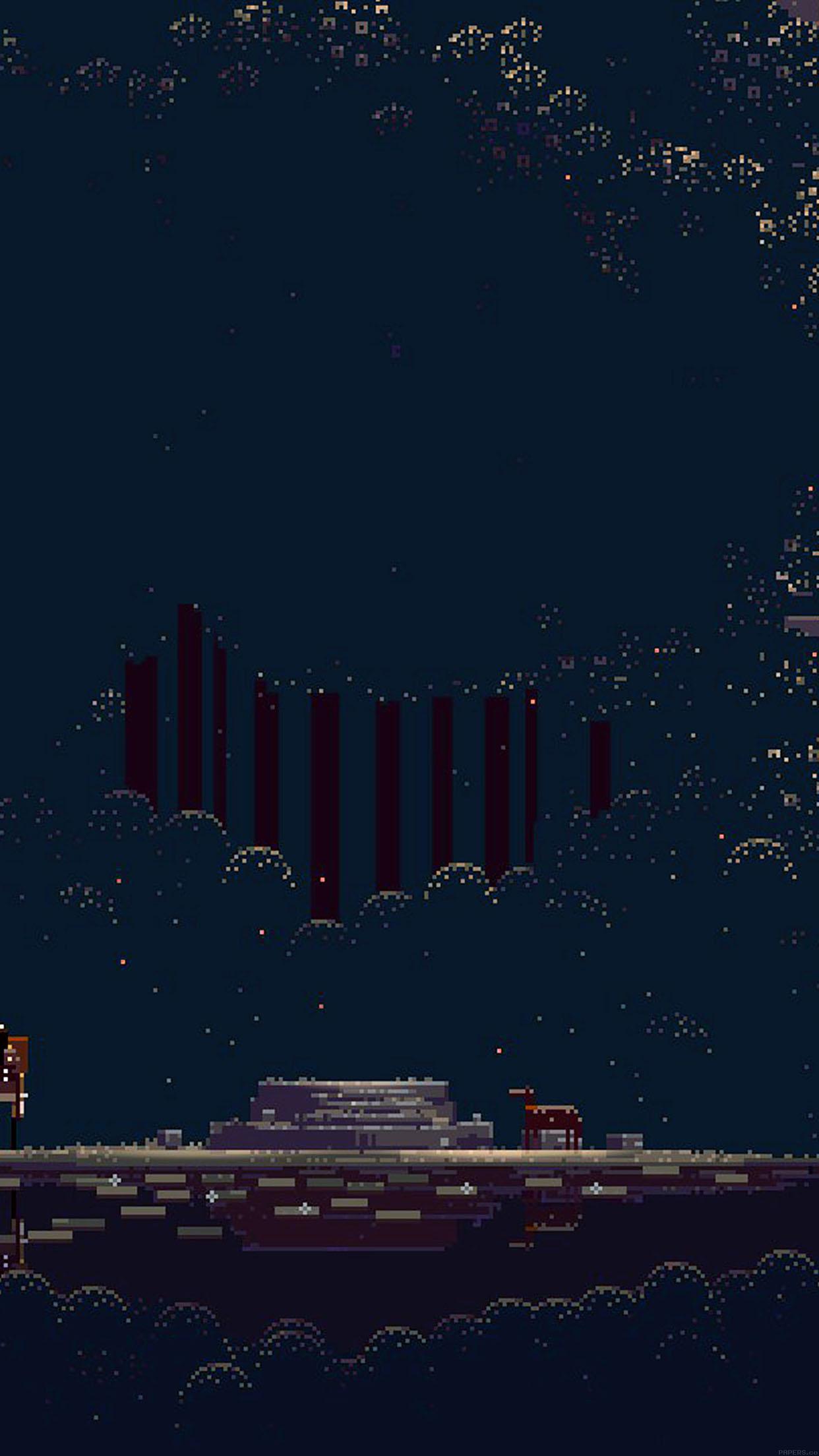 Wallpaper Night The City Building Pixels 8bit 8 Bit  Wallpaperforu