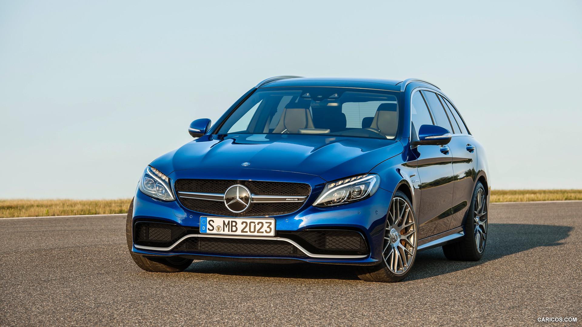 C63 AMG 2015 Blu HD Wallpaper, Background Image