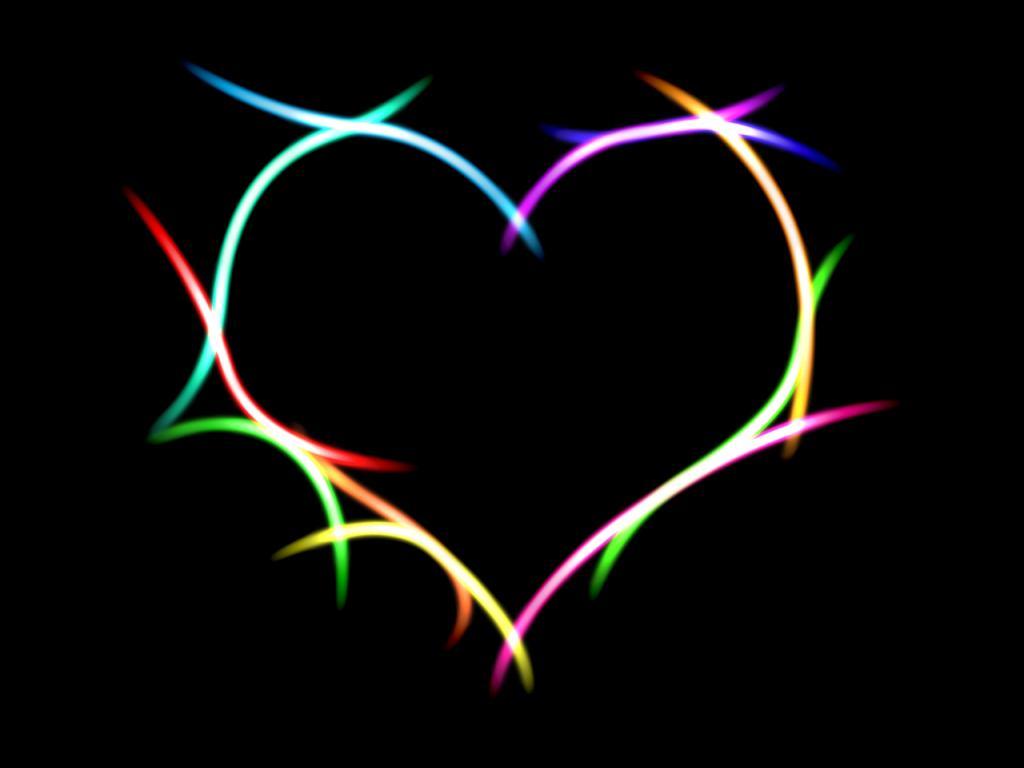 Neon Love Hearts Wallpaper 3 X 1024