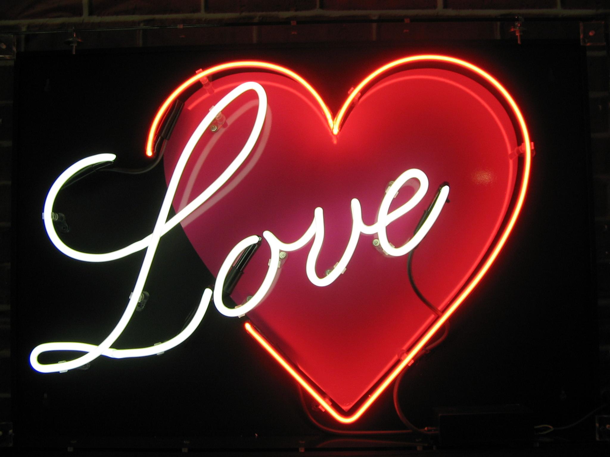 Neon Love Hearts Wallpaper 9 X 1536