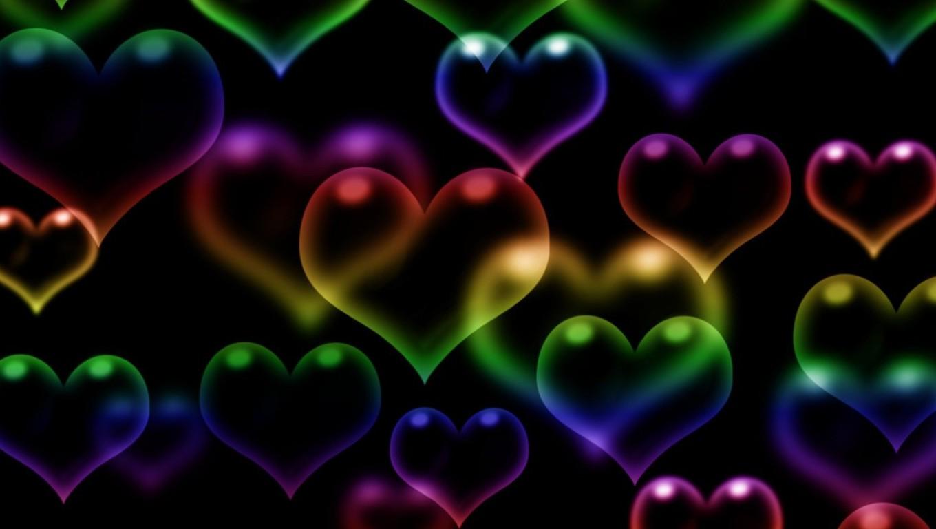 Group of Neon Hearts Wallpaper 17195