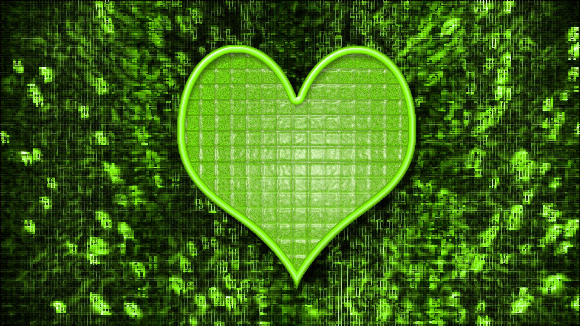 Neon Green Hearts wallpaper