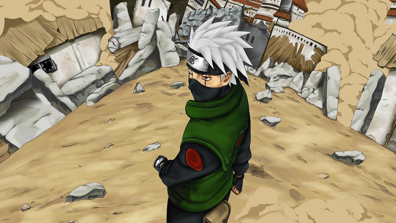 HD Background Naruto Shippuden Boy Anime Mask Green Jacket Wallpaper