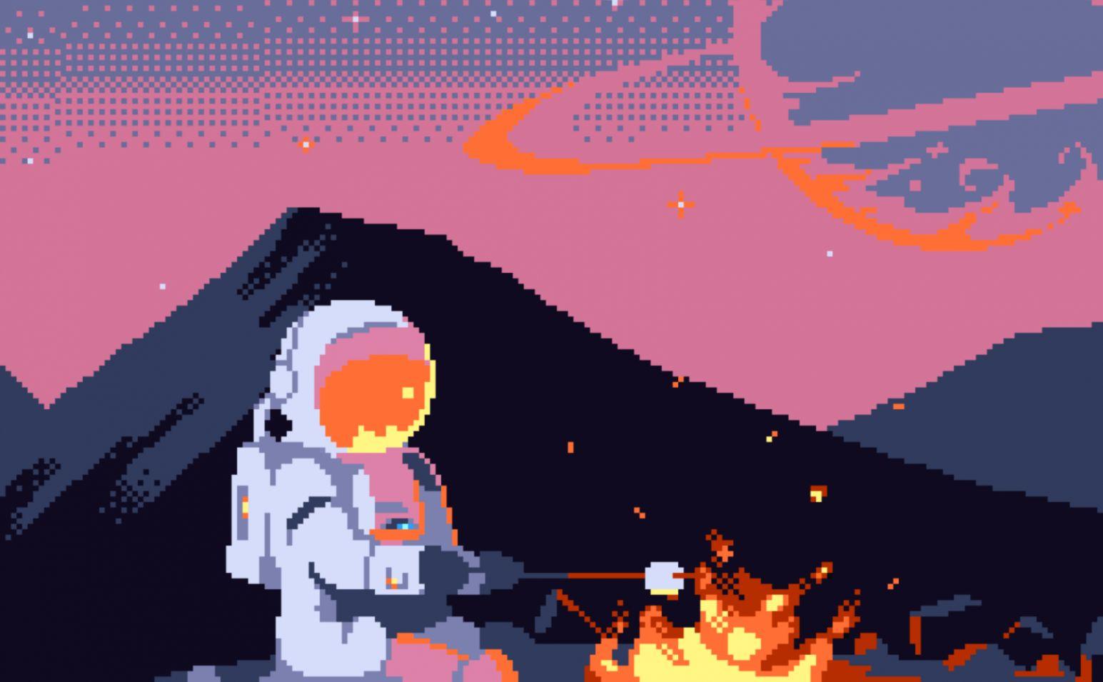 Pixel Art New Year Wallpaper