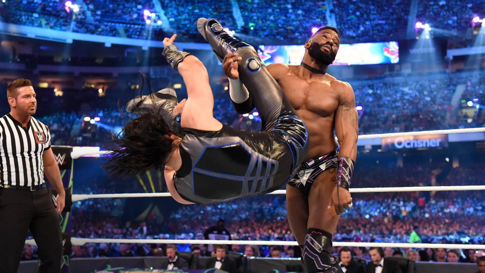 Mustafa Ali wows John Cena with a crushing Spanish Fly to Cedric