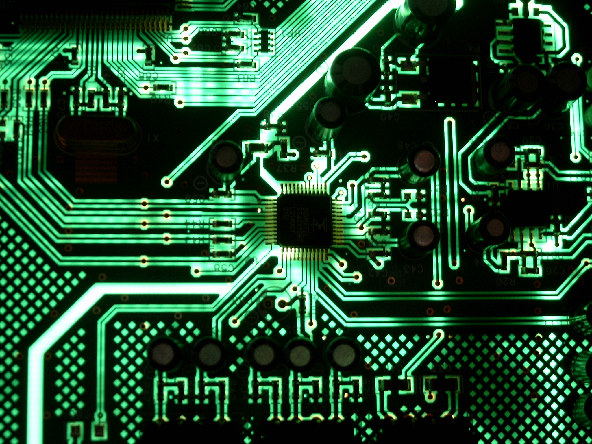 Group of Electronic Robot Wallpaper Green