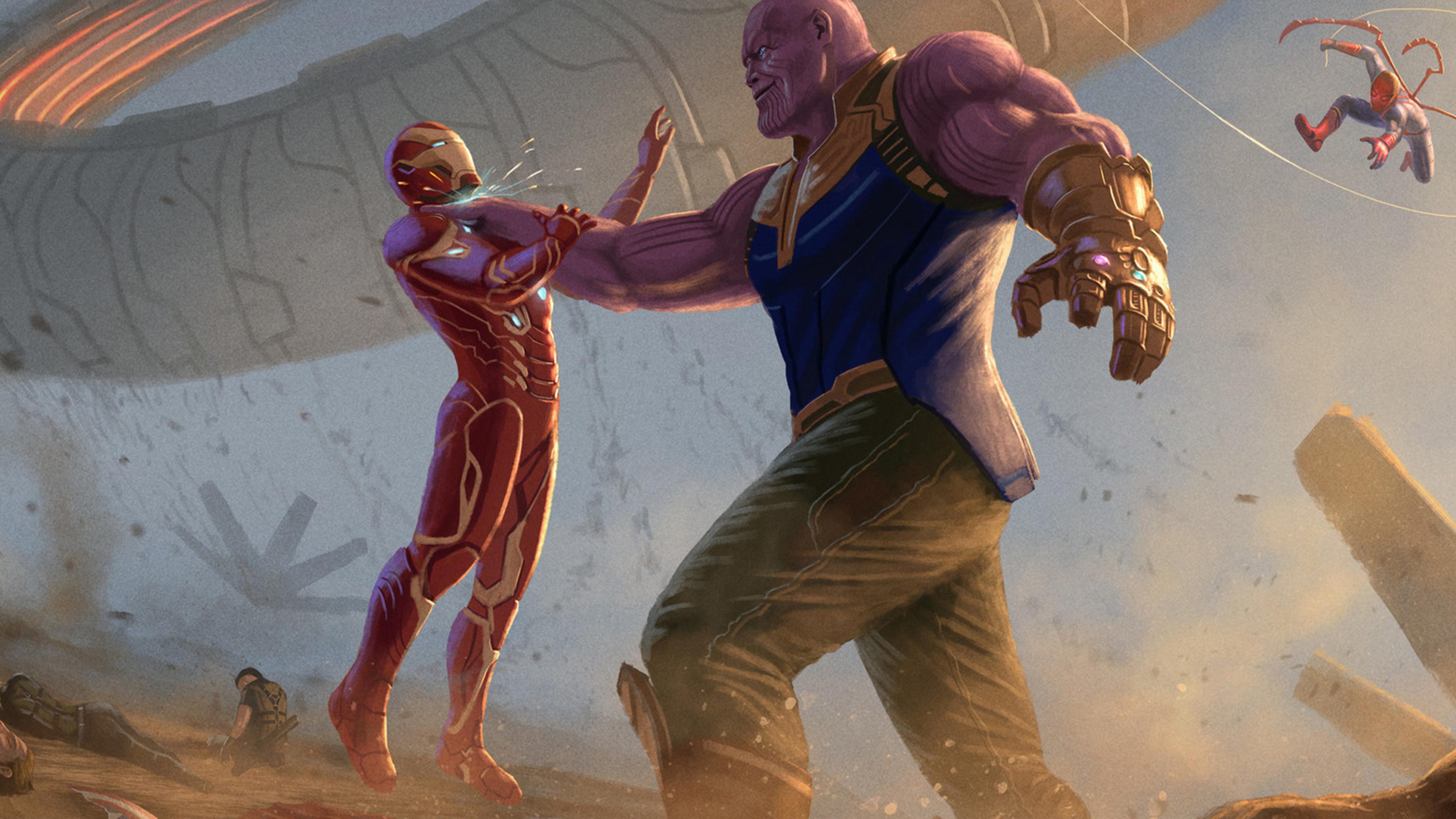 Thanos Iron Man Avengers Infinity War 2018 Artwork 4k HD