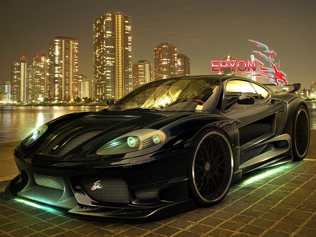 Cars Next: Black Ferrari Wallpaper