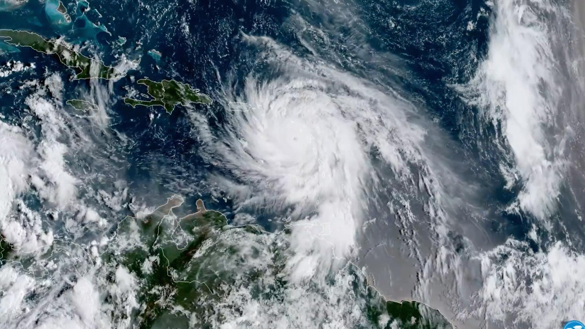 Sept. 19: Satellite image show Hurricane Maria approaching U.S