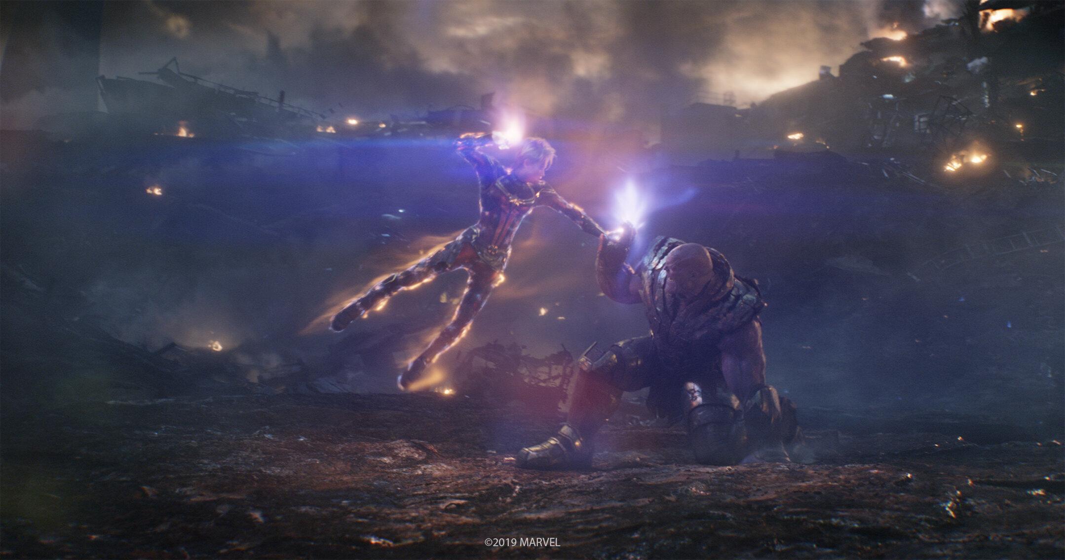 Captain Marvel vs Thanos Avengers: Endgame Image Released. Cosmic