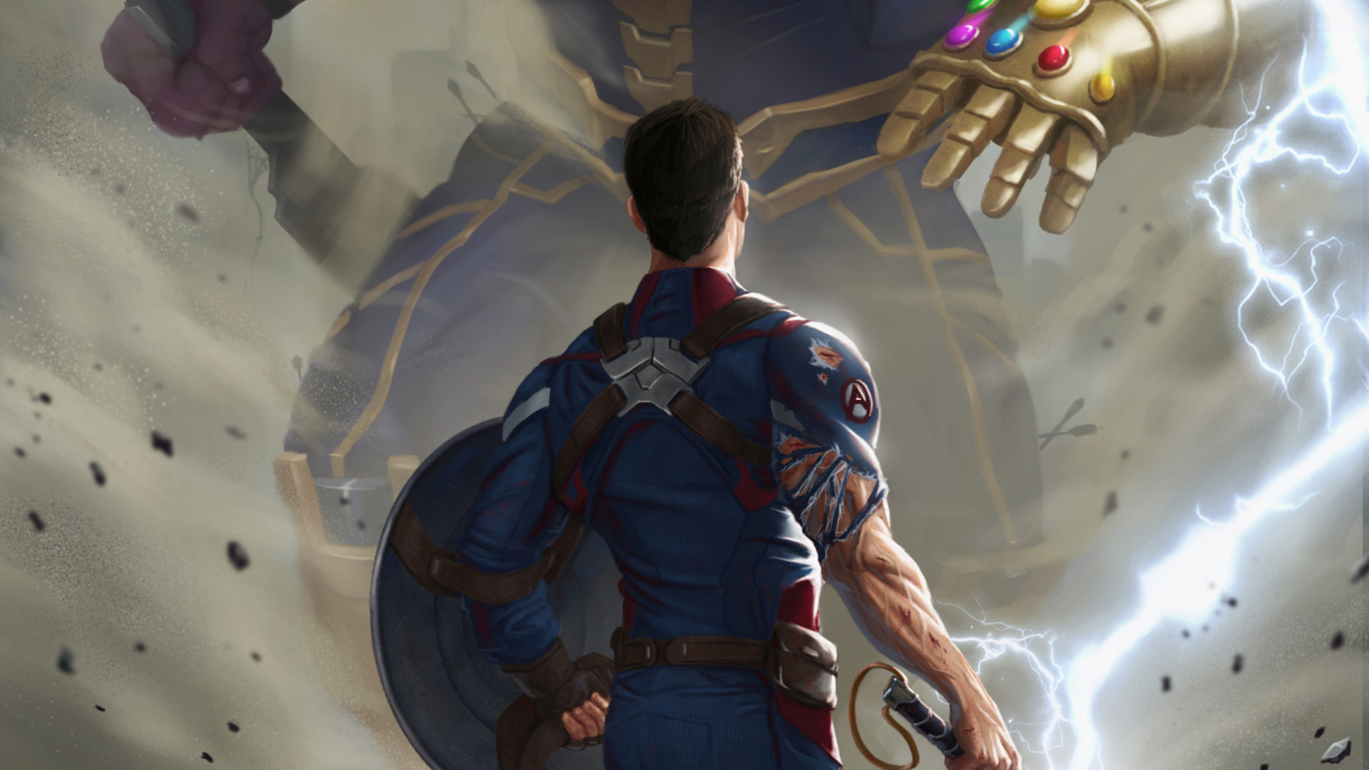 Captain America Against Thanos Endgame Art 1080P Laptop